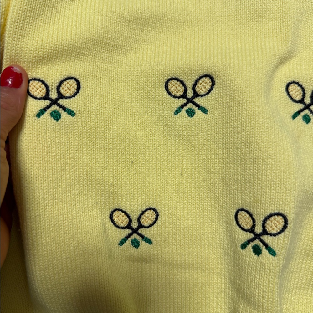 Kiel James Patric East Coast Racquet Sweater In Lemon Sorbet Color Size XL - Picture 8 of 8